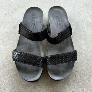 Naot Blake Black Velvet Nubuck Comfort Sandal Women’s Size 40